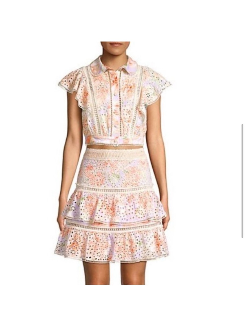 NWT Alice + Olivia Pastel Eyelet Skirt Set 8